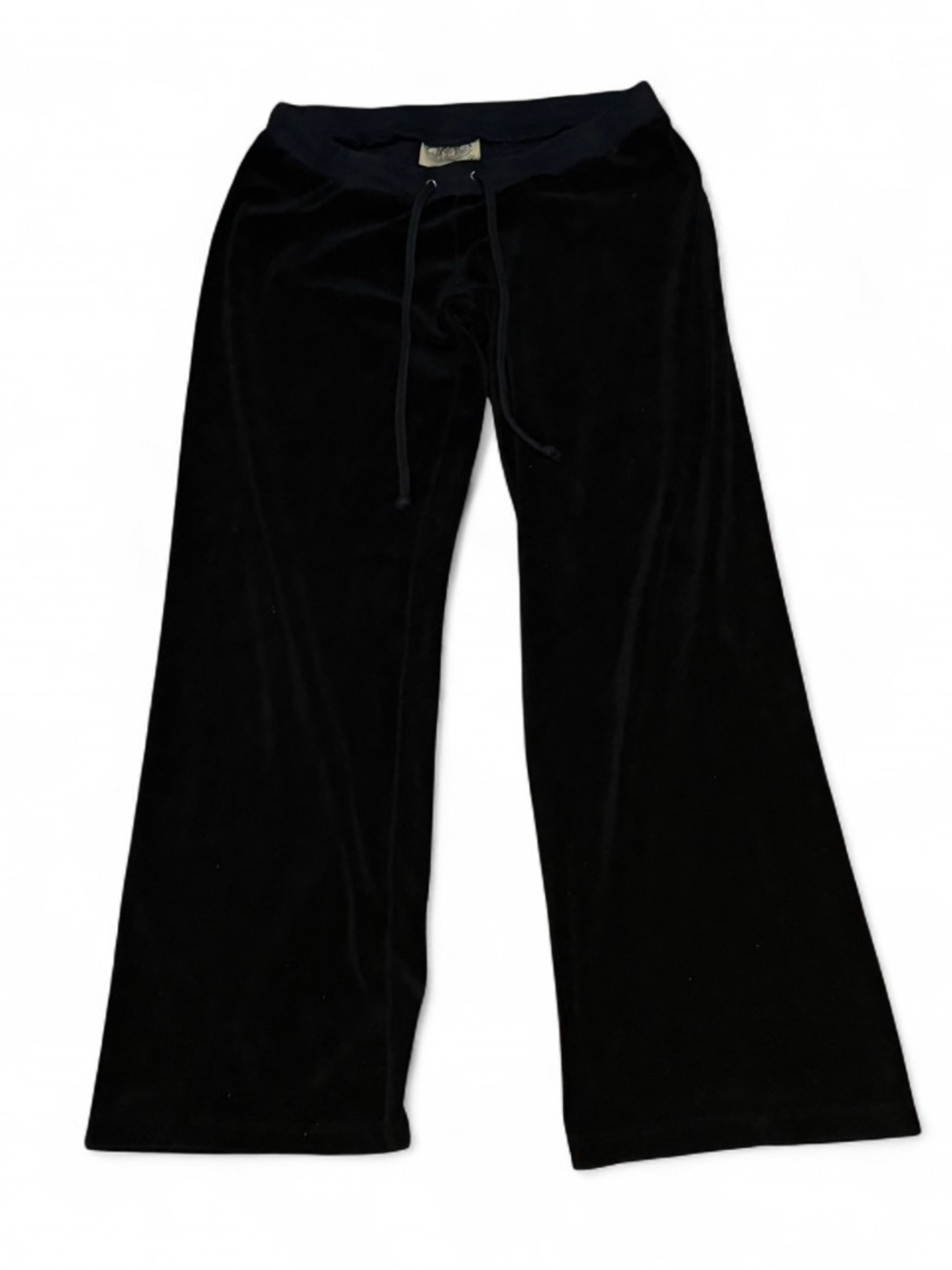 Vintage Y2K Juicy Couture Black Velour Flared Sweatpants - Picture 2 of 3